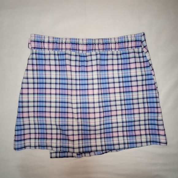 COPY - Justice Blue & Pink Plaid Pull On Mock Wrap Skort Girls Size 10 - Picture 4 of 13
